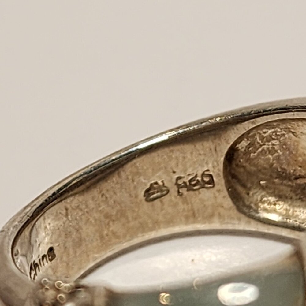 925 Silver Green Nephrite Ring - Picture 5 of 9